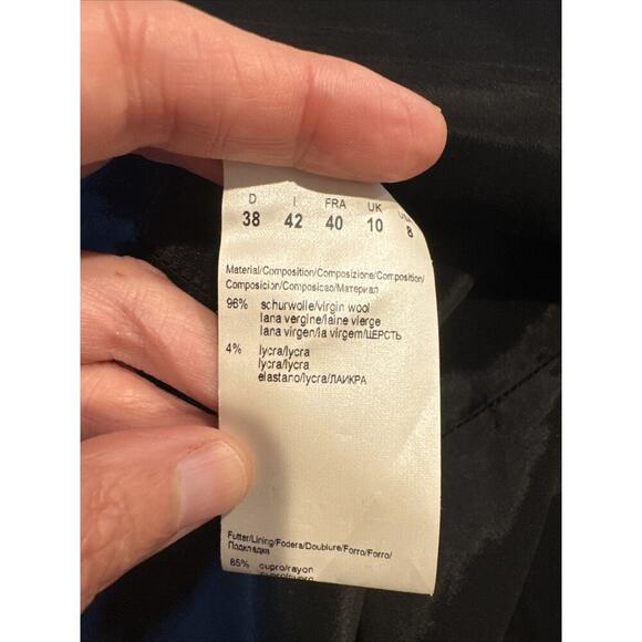 Hugo Boss Sheath Dress Women’s Size 8 Embellished Neck Black Wool Blend Classic - Picture 9 of 9